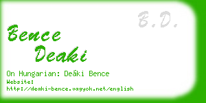 bence deaki business card