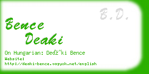 bence deaki business card